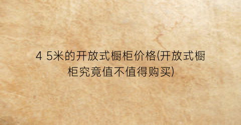 4 5米的开放式橱柜价格(开放式橱柜究竟值不值得购买)